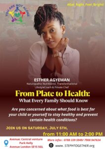 Are you concerned about what food is best for your child or yourself to stay healthy and prevent certain health conditions? Join us on saturday, July 5th, from 11:00 AM to 2:00 PM, for an informative and engaging session hosted by Step Together. We’ll be discussing how the food we eat can positively impact our lifestyle and overall health. Don’t miss this opportunity to learn, ask questions, and take a step towards better well-being for you and your family. See you there!